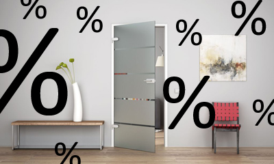 Angebot, Aktionen, Abverkauf, günstige Preise für Glastüren, Glasschiebetüren, Aluzargen und Glastürbeschläge
