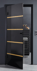 Glastür Mame Metallon Aurum Spin blck Blattgold