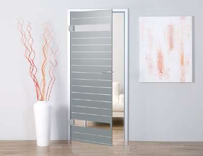 Intersect Glastür mit Siebdruck Motiv