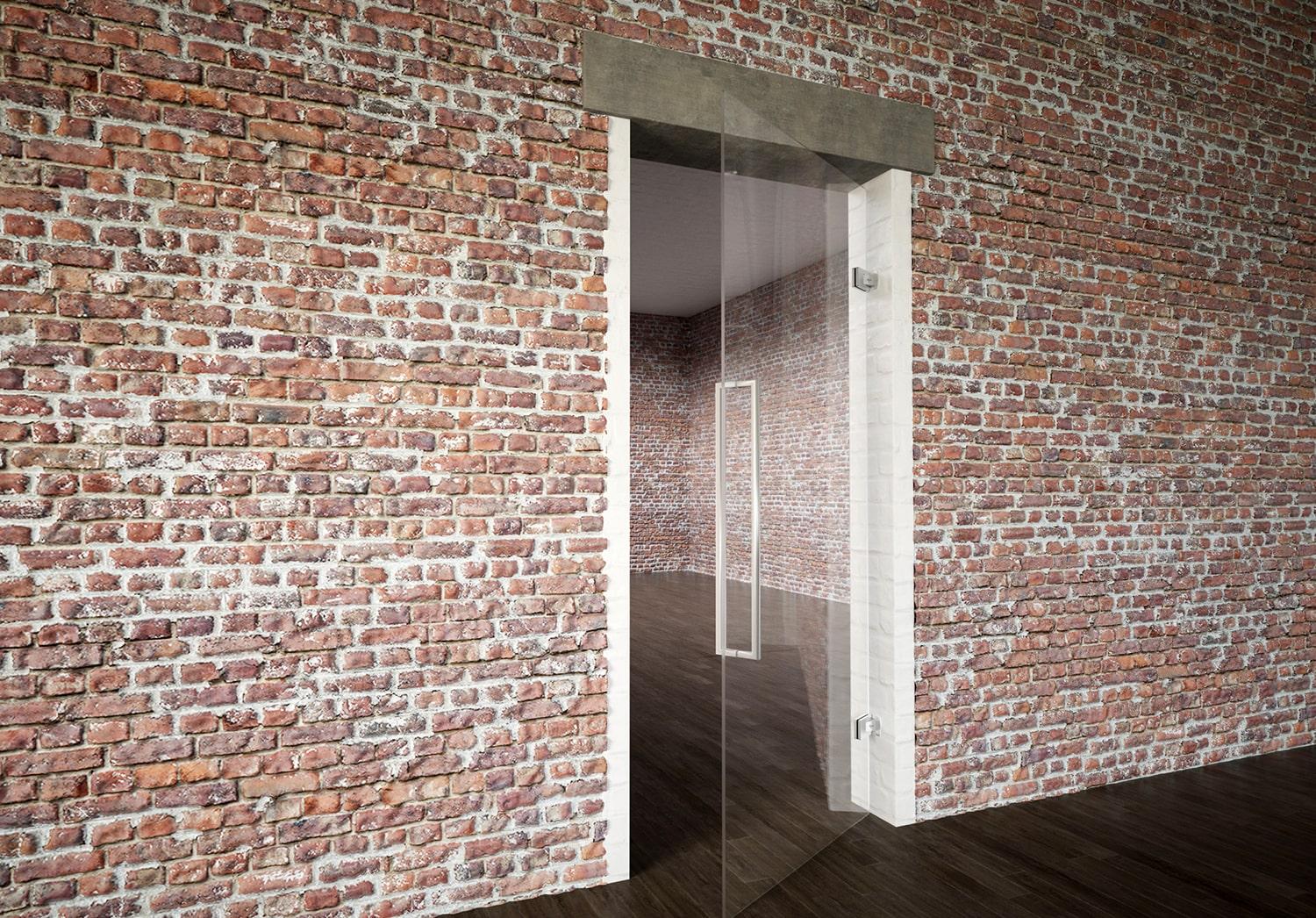 Glas-Pendeltürbeschlag Marcato Motion von Dorma - Einbausituation Glas-Wand - www.ganzglastuere.de