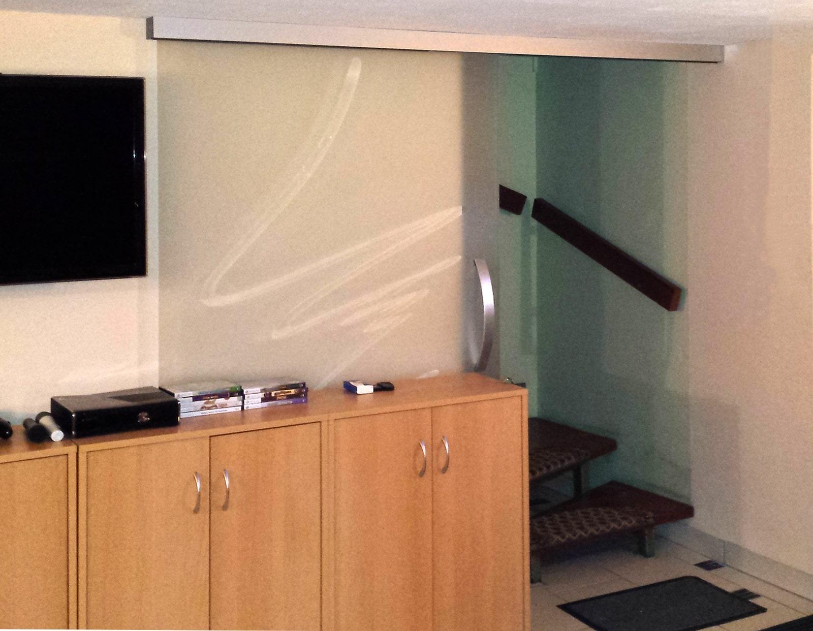 Referenzbild Glasschiebetür Agile 150 Dormotion mit Glastür Senista 25 geöffnet Kunde Hartmut Stoltenberg