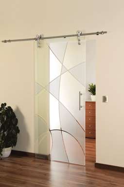 Glasschiebetürsystem Loft LSD 3
mit Glastür 3036 Curves I