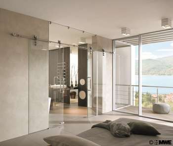 Glasschiebesystem MWE ProTec in 2-flügeliger Ausführung mit Gläsern Float klar