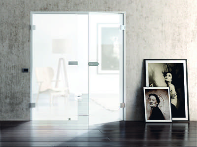Glastüren Basics - Tür Snowwhite Weißglas Siebdruck vollflächig Motivbild - www.ganzglastuere.de