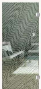 Glastüren Laserdesign Modell Jette Wave LD 563 Grünglas One Side Serie G - www.ganzglastuere.de
